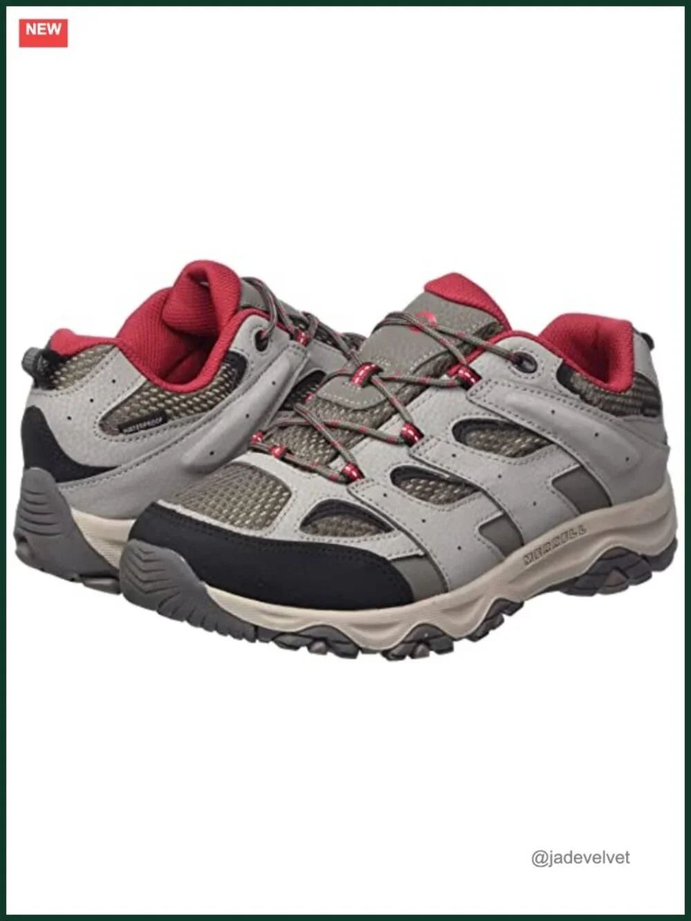 Boys' Hiking Shoes - Leather & Mesh Upper, Waterproof, Lace-Up